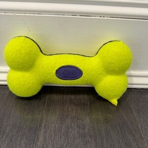 Kong AirDog Large Dog Pet Tennis Ball Bone Toy - Vibrant Yellow